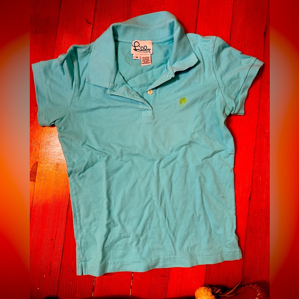 Lilly Pulitzer Turquoise Polo Size M